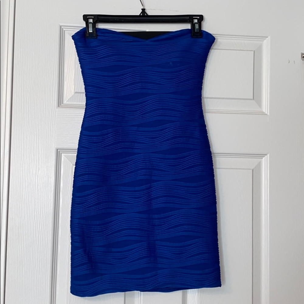 Strapless Blue blues with open back